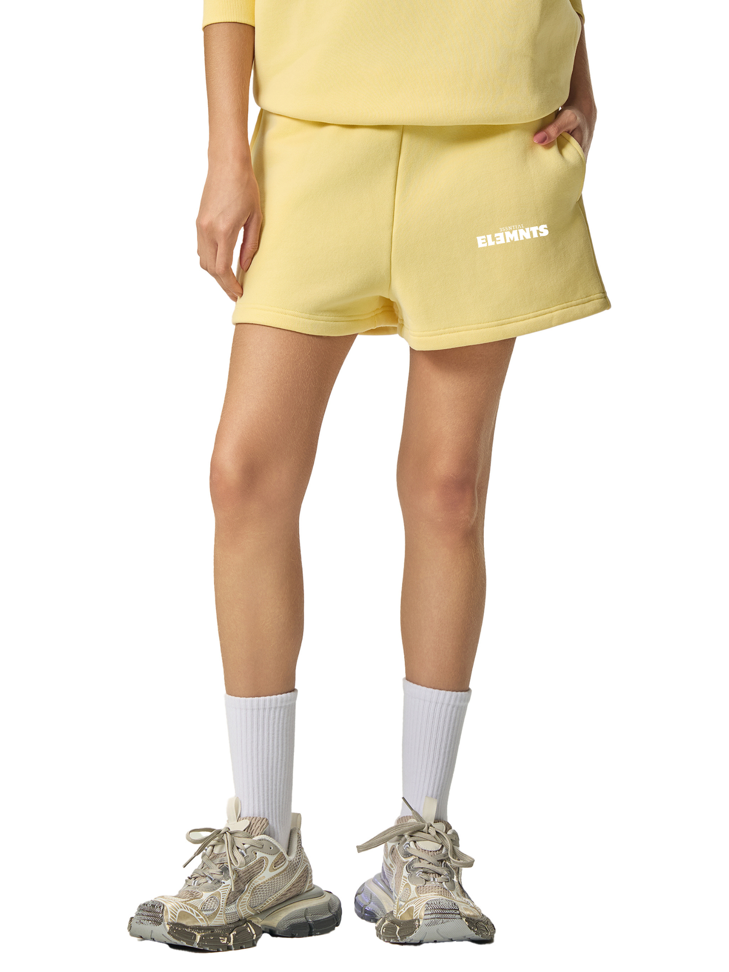 ESSNTIAL ELEMNTS Unisex 350G Fleece Drawstring Sweatshorts