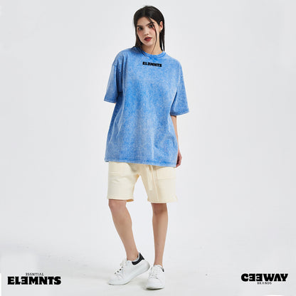 ƎSSNTIΛL ELƎMNTS Unisex Oversized Snow Wash Tee