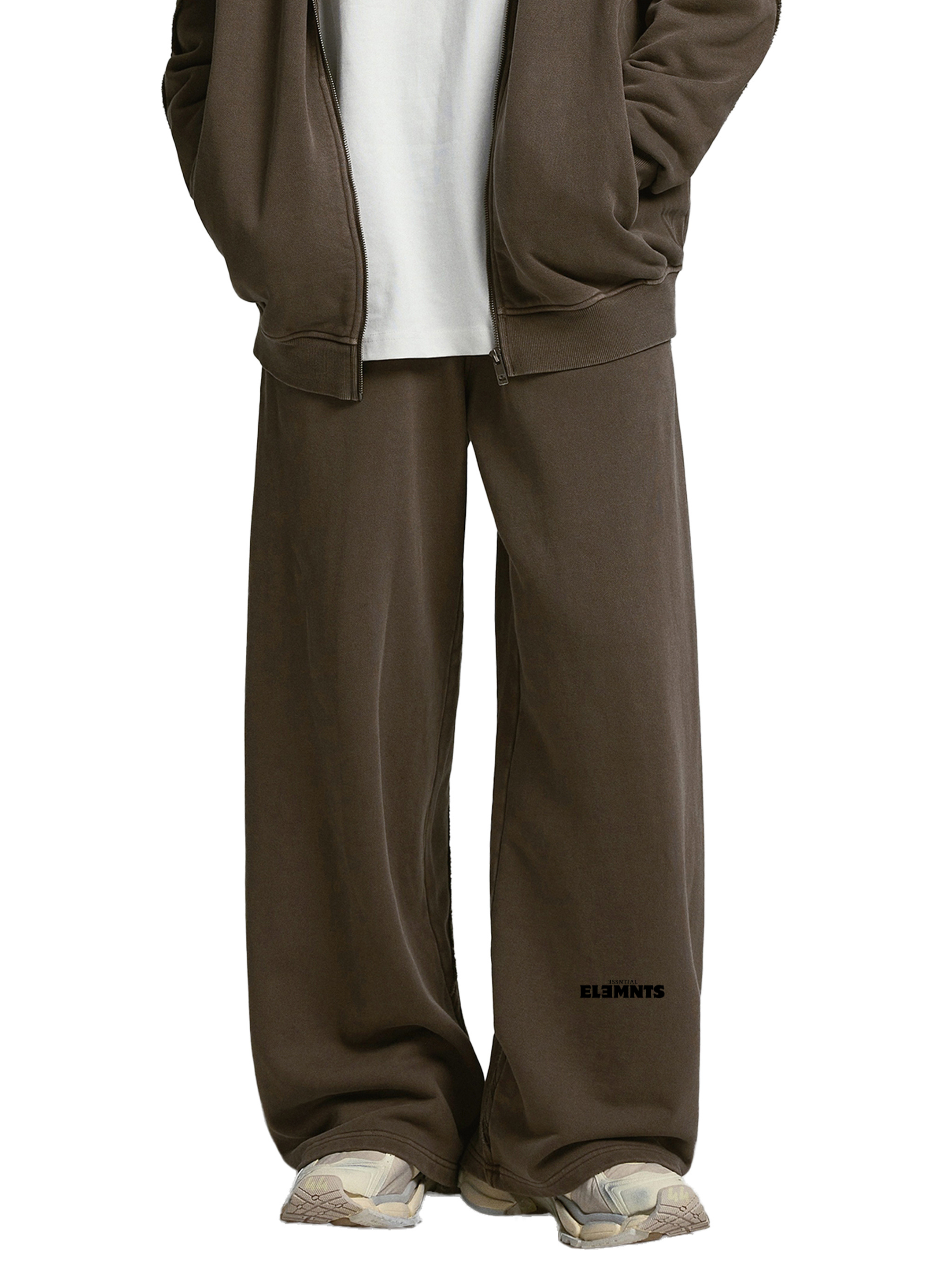 ESSNTIAL ELEMNTS Unisex 420G Snow-Washed Tape Raw-Edge Sweatpants - Essntial Elemnts