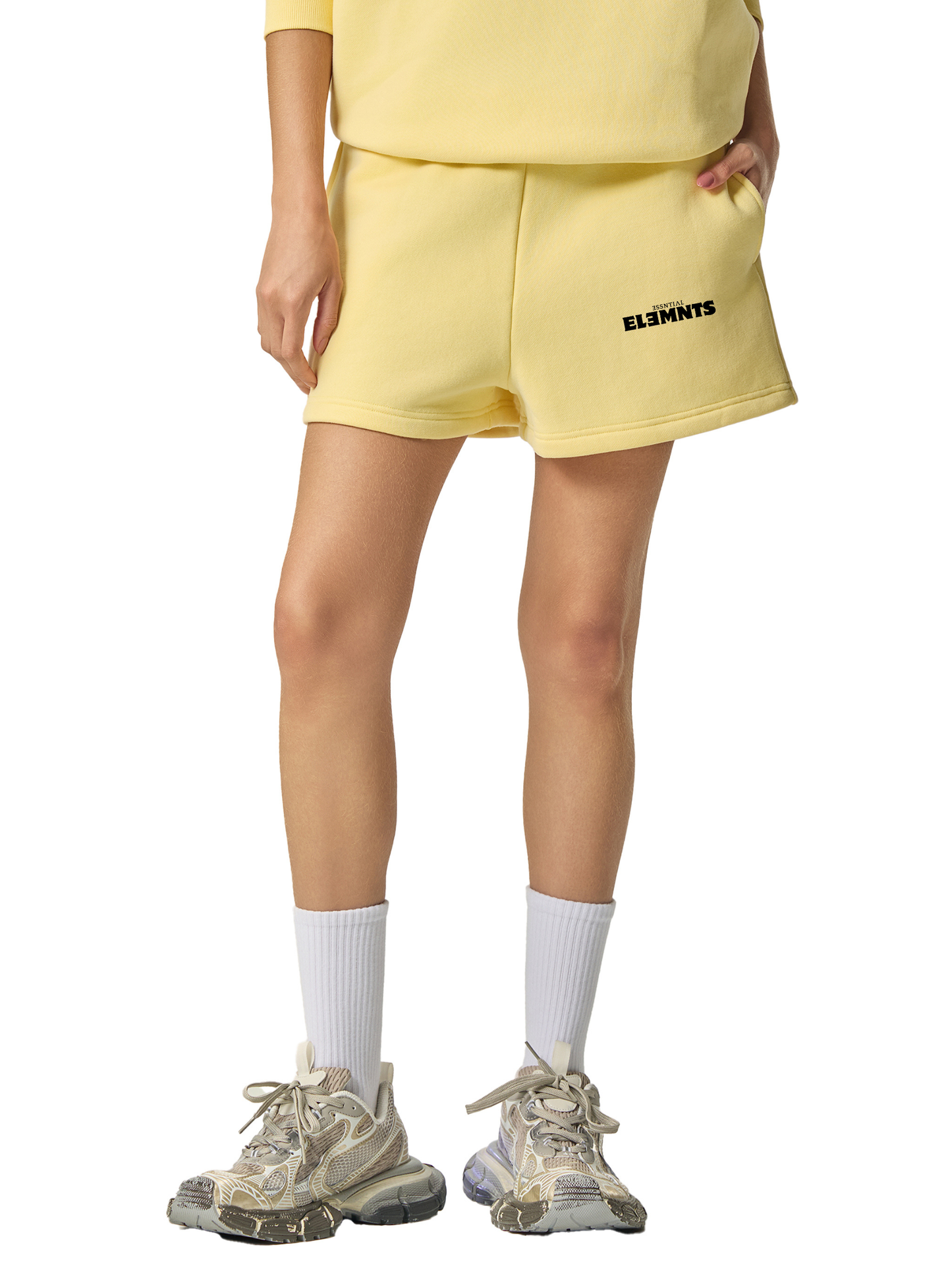 ESSNTIAL ELEMNTS Unisex 350G Fleece Drawstring Sweatshorts