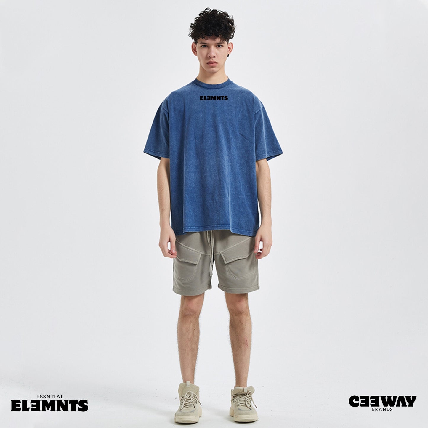 ƎSSNTIΛL ELƎMNTS Unisex Oversized Snow Wash Tee