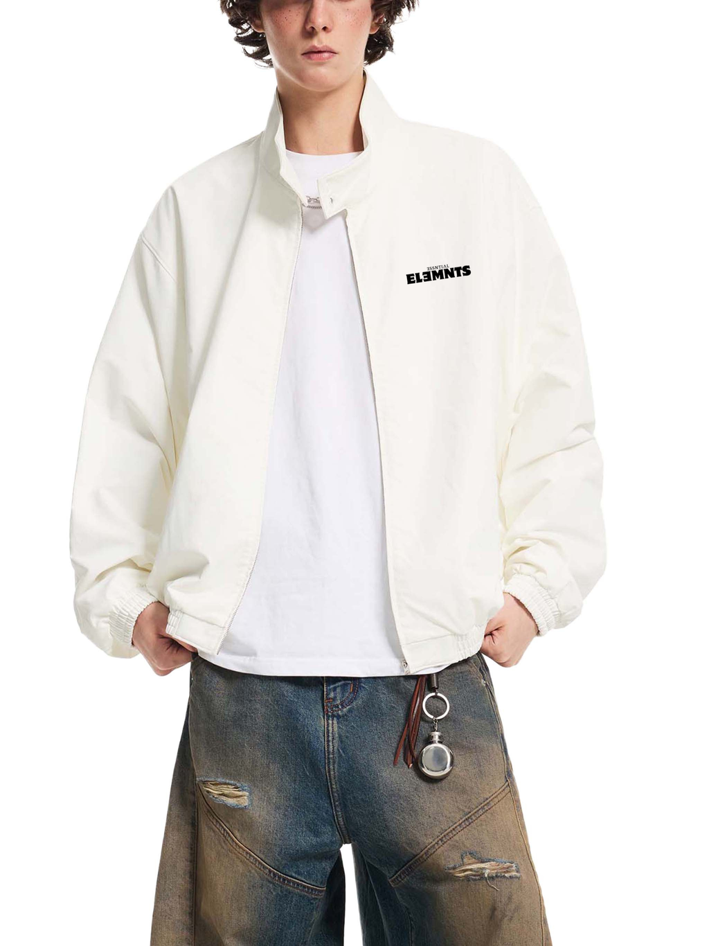 ESSNTIAL ELEMNTS Unisex 290G Stand Collar Bomber Jacket - Essntial Elemnts