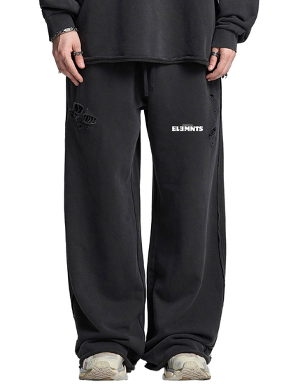 ESSNTIAL ELEMNTS Unisex 420G Snow Washed Raw Edge Sweatpants