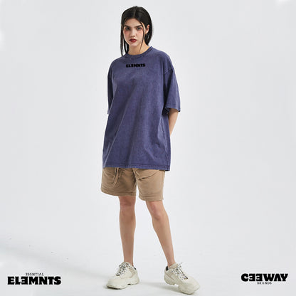 ƎSSNTIΛL ELƎMNTS Unisex Oversized Snow Wash Tee