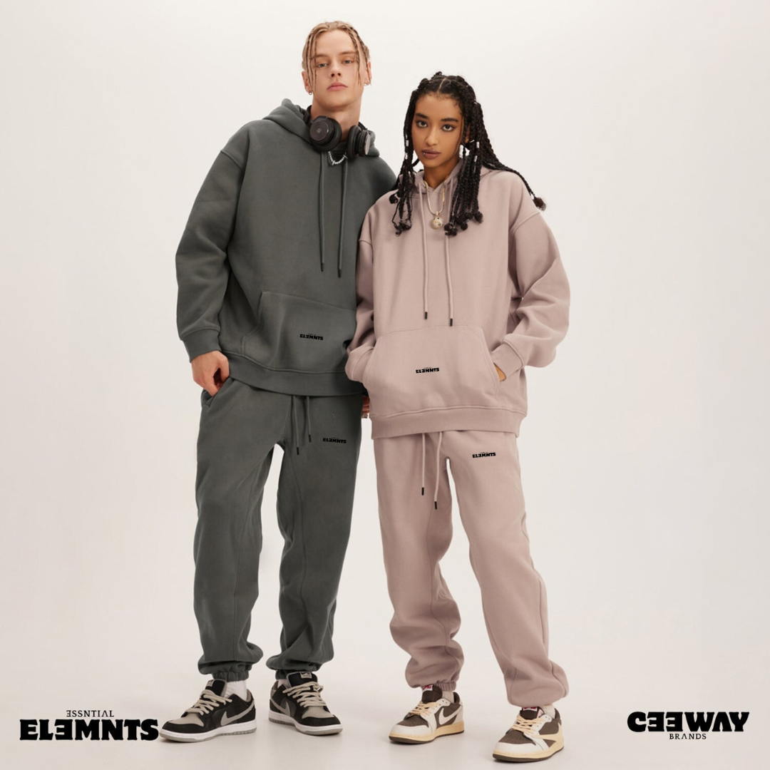 ƎSSNTIΛL ELƎMNTS Unisex 345G Fleece Loose Joggers