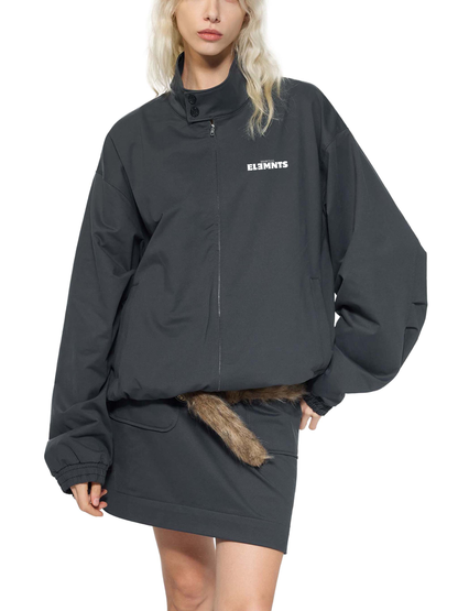 ESSNTIAL ELEMNTS Unisex 290G Stand Collar Bomber Jacket