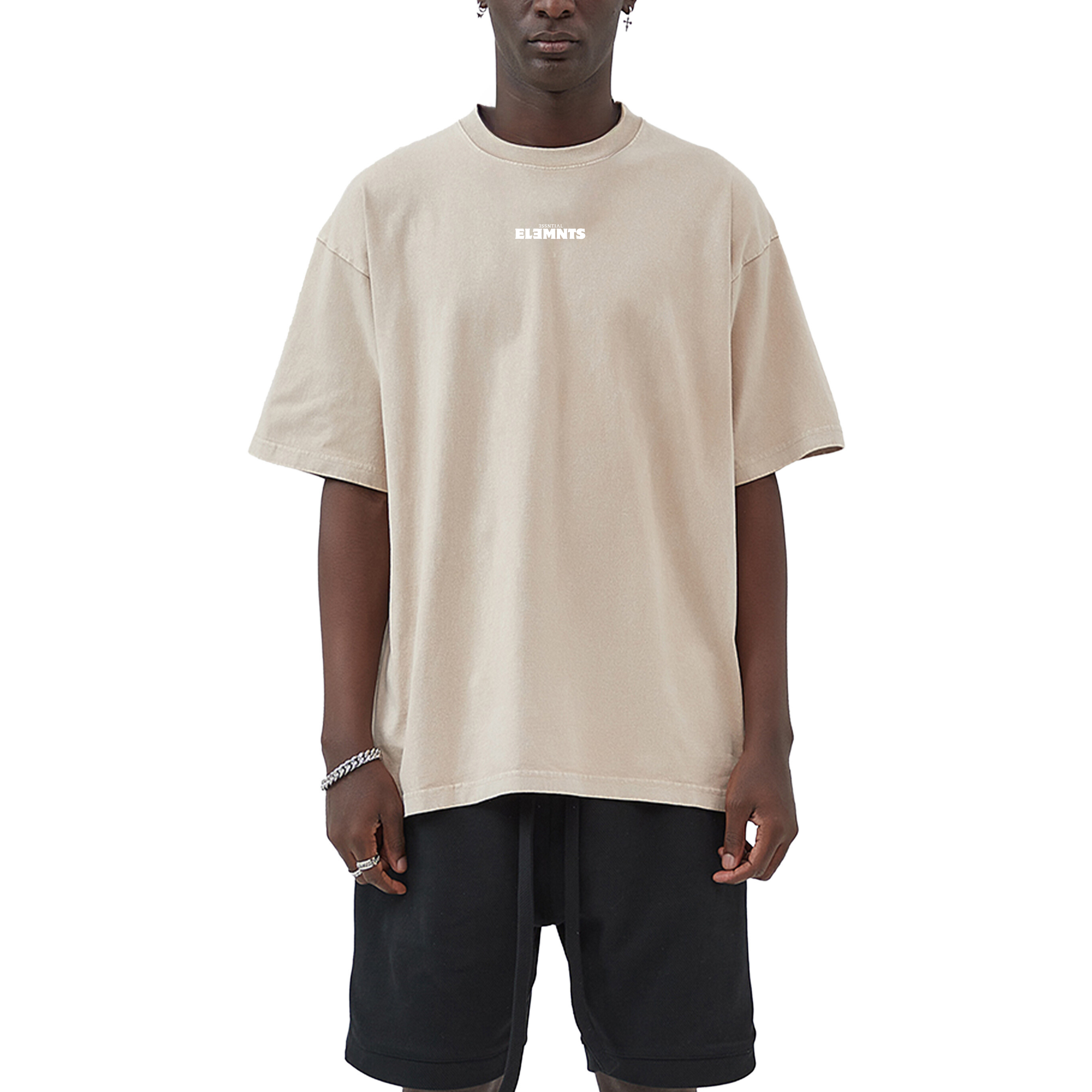 ESSNTIAL ELEMNTS Unisex 250G Acid Wash Oversize Tee - Essntial Elemnts