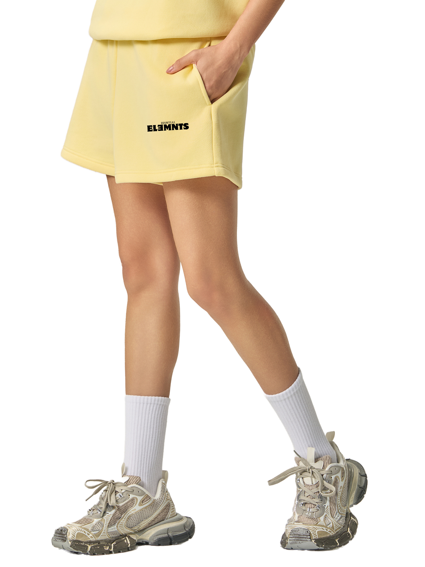 ESSNTIAL ELEMNTS Unisex 350G Fleece Drawstring Sweatshorts