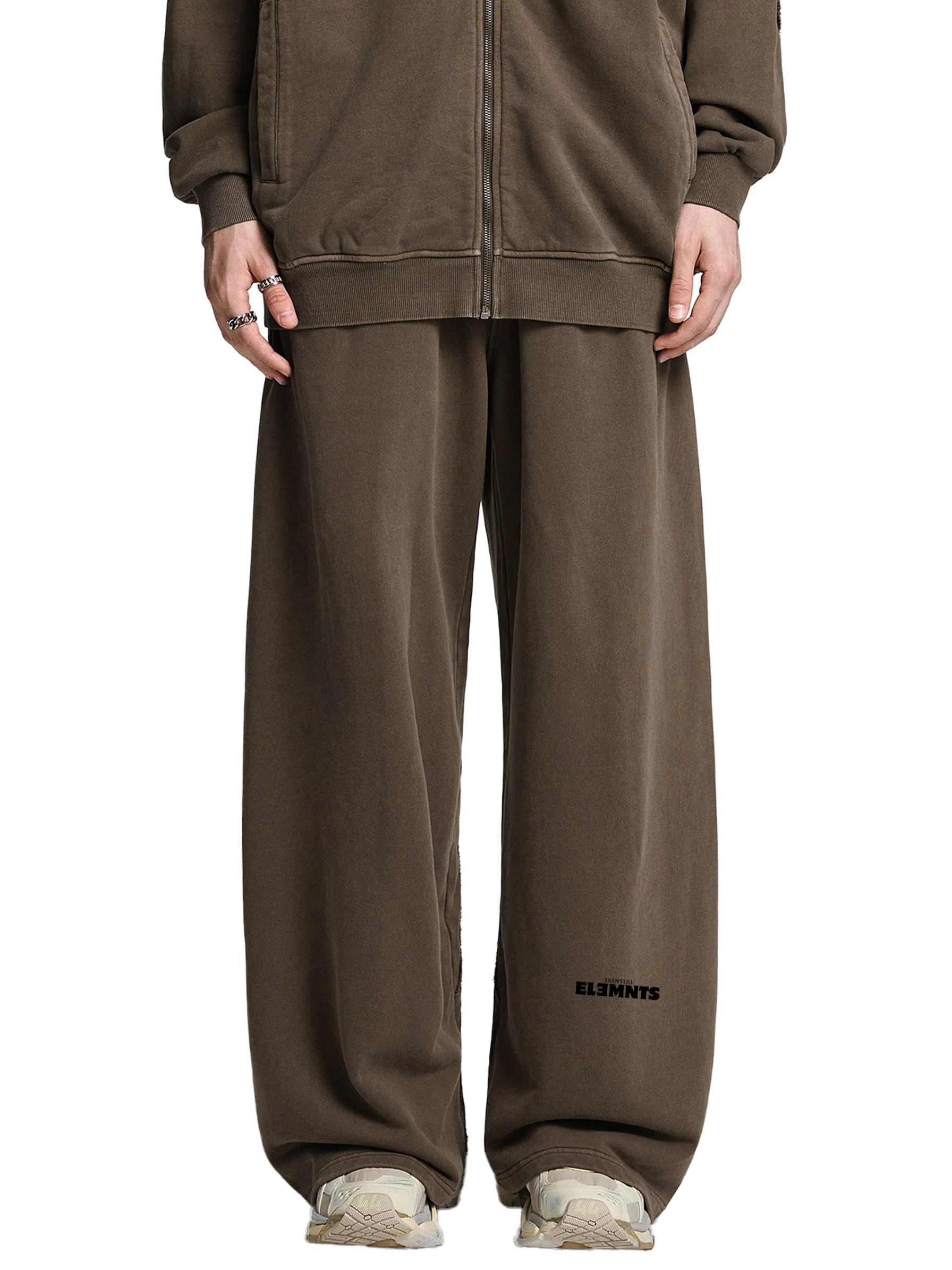ESSNTIAL ELEMNTS Unisex 420G Snow-Washed Tape Raw-Edge Sweatpants - Essntial Elemnts