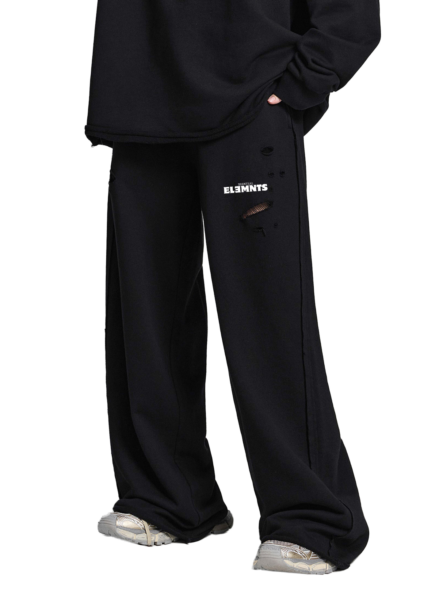 ESSNTIAL ELEMNTS Unisex 420G Snow Washed Raw Edge Sweatpants