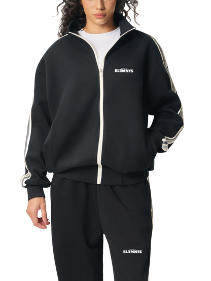 ESSNTIAL ELEMNTS Unisex 340G Contrast Side-Stripe Stand Collar Jacket