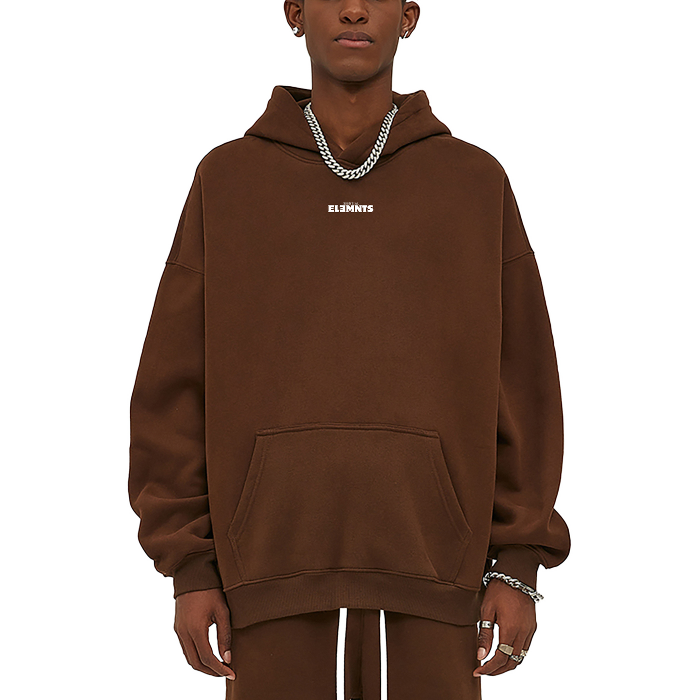 ƎSSNTIΛL ELƎMNTS Unisex 350G OS Solid Color Fleeced Hoodie