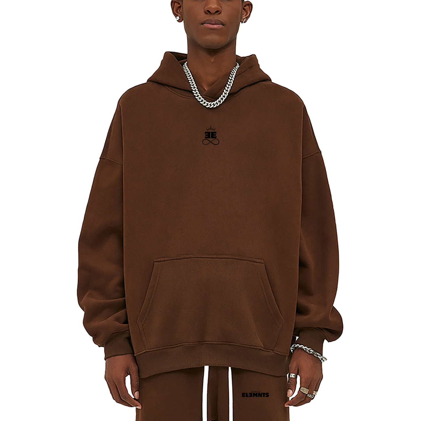 ƎSSNTIΛL ELƎMNTS Unisex 350G OS Solid Color Fleeced Hoodie