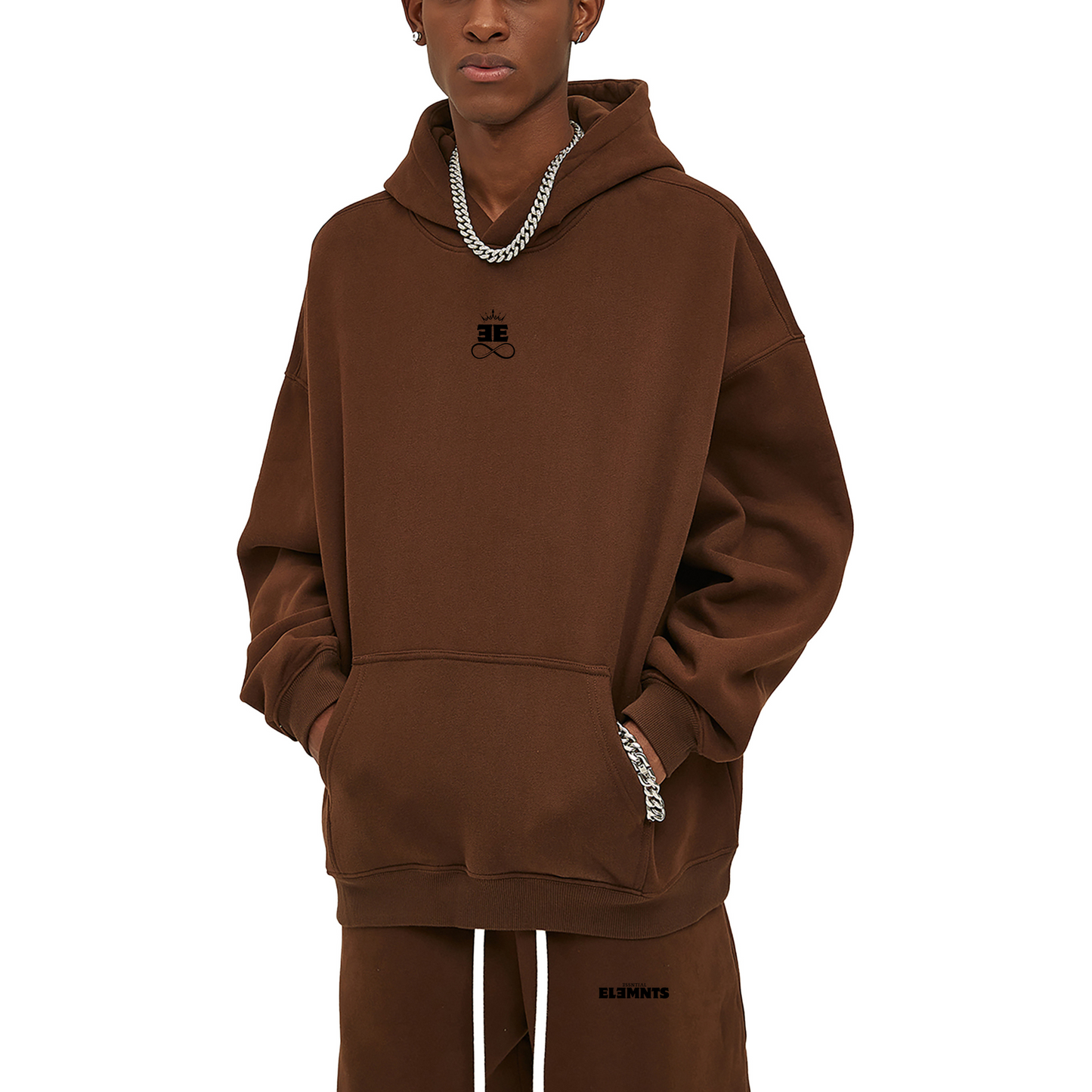 ƎSSNTIΛL ELƎMNTS Unisex 350G OS Solid Color Fleeced Hoodie