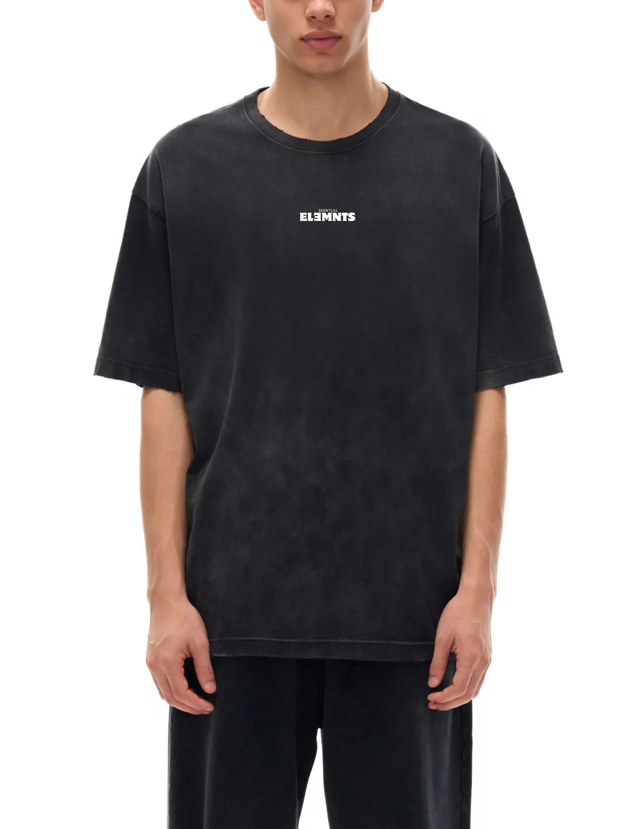 ESSNTIAL ELEMNTS Unisex 260G Vintage Wash Handfrayed Tee - Essntial Elemnts