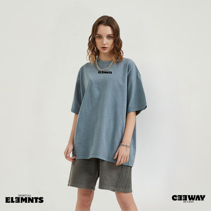 ƎSSNTIΛL ELƎMNTS Unisex Drop Shoulder Stone Wash Tee