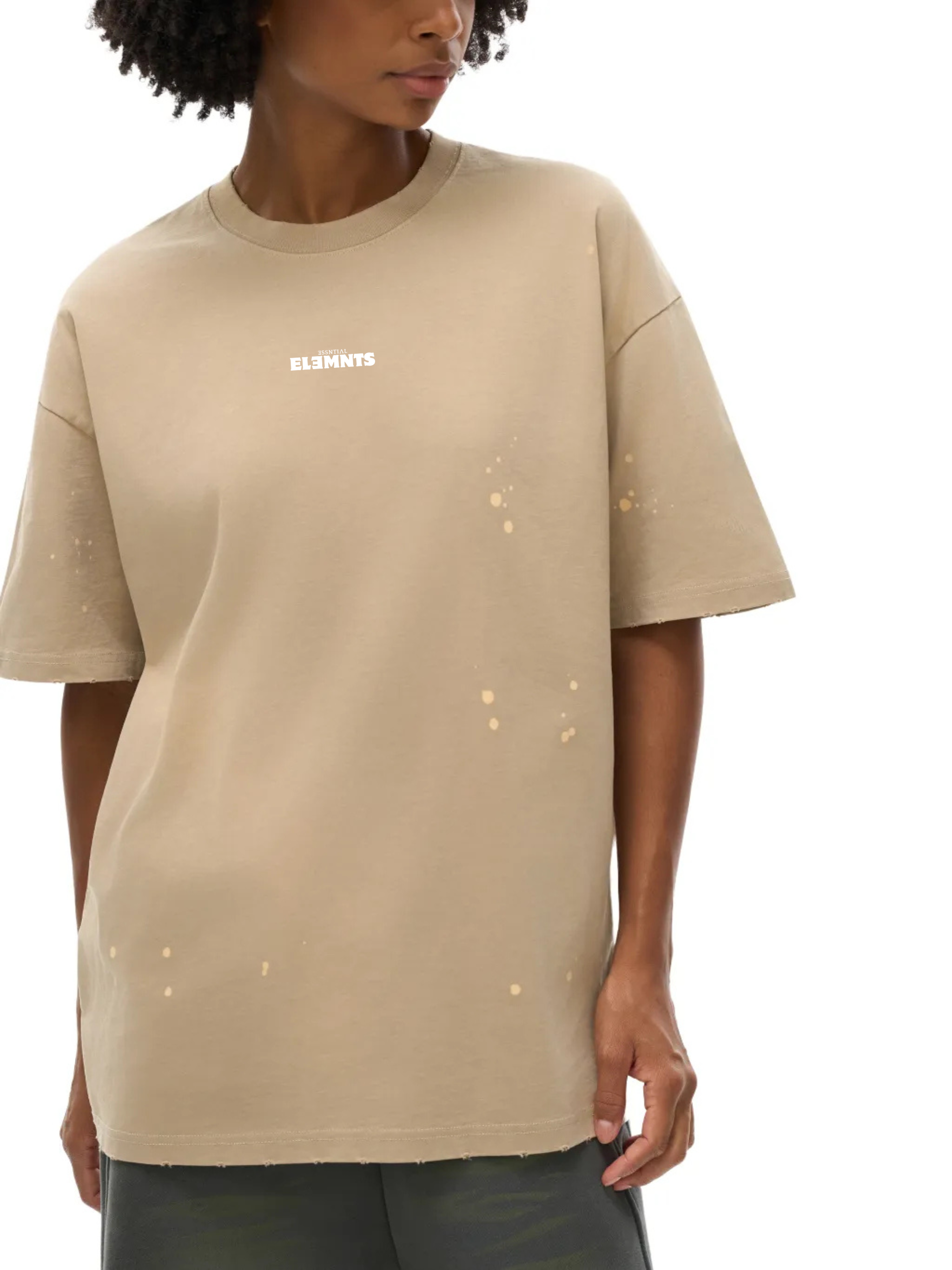 ESSNTIAL ELEMNTS Unisex 250G Paint Splatter Faded Tee - Essntial Elemnts