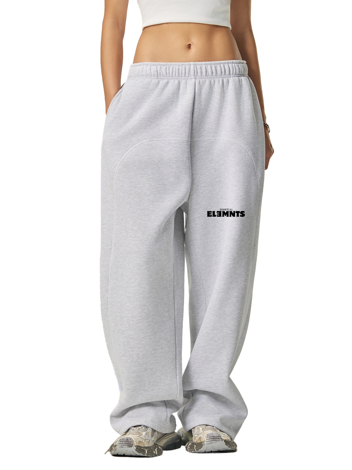 ESSNTIAL ELEMNTS Unisex 350G Contrast-Stitched Fleece Sweatpants