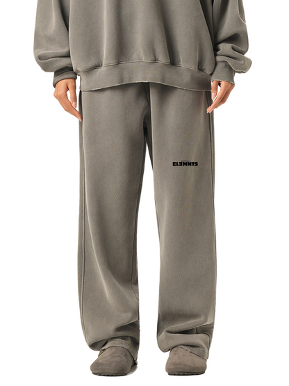 ESSNTIAL ELEMNTS Unisex 350G Frayed Enzyme Washed Fleece Sweatpants