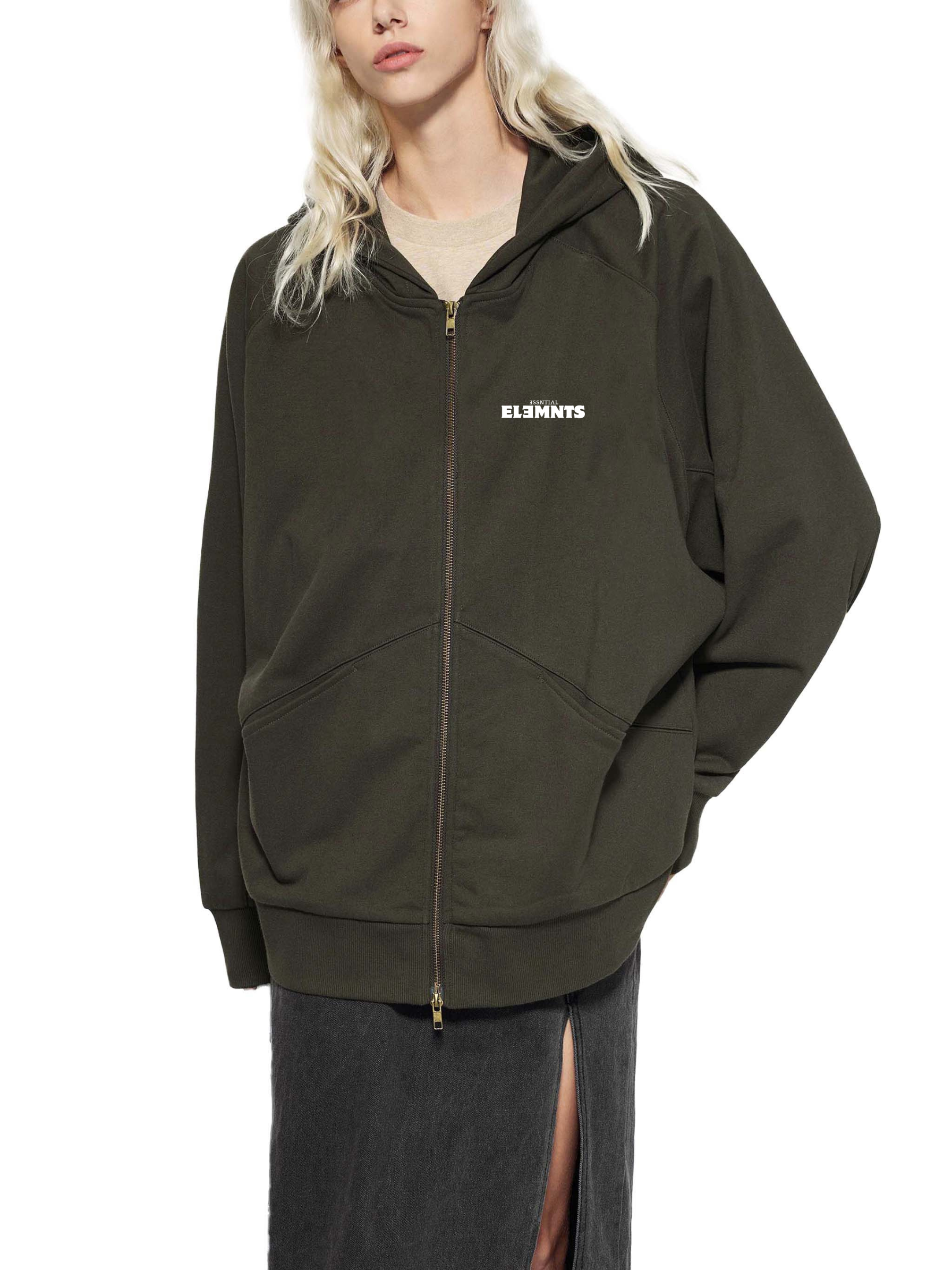 ESSNTIAL ELEMNTS 365G Dolman Sleeve Zipped Fleece Hoodie