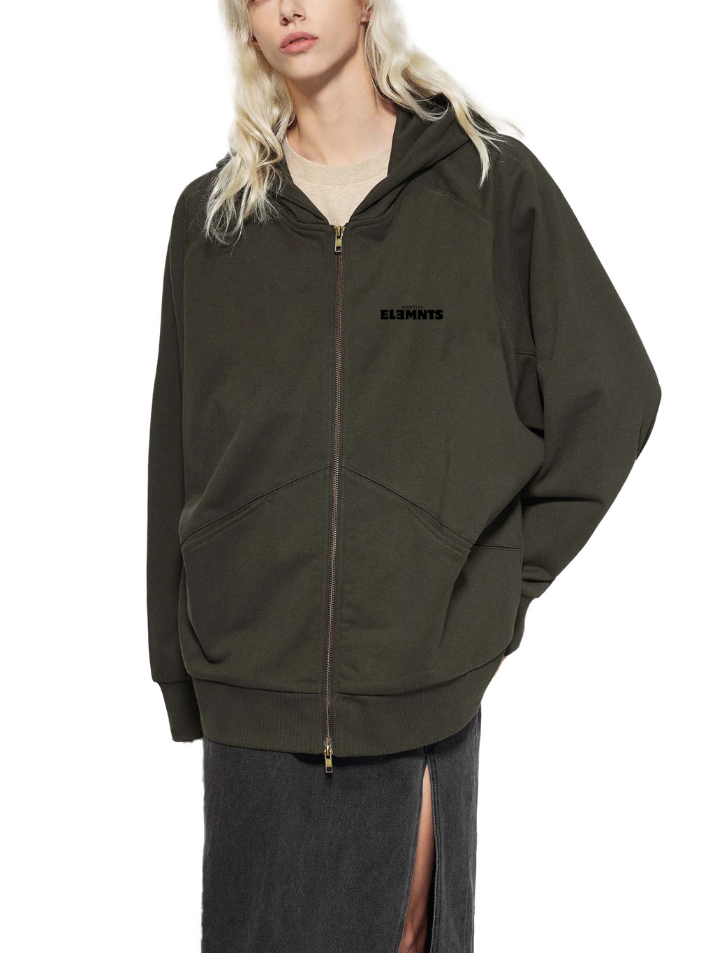 ESSNTIAL ELEMNTS 365G Dolman Sleeve Zipped Fleece Hoodie