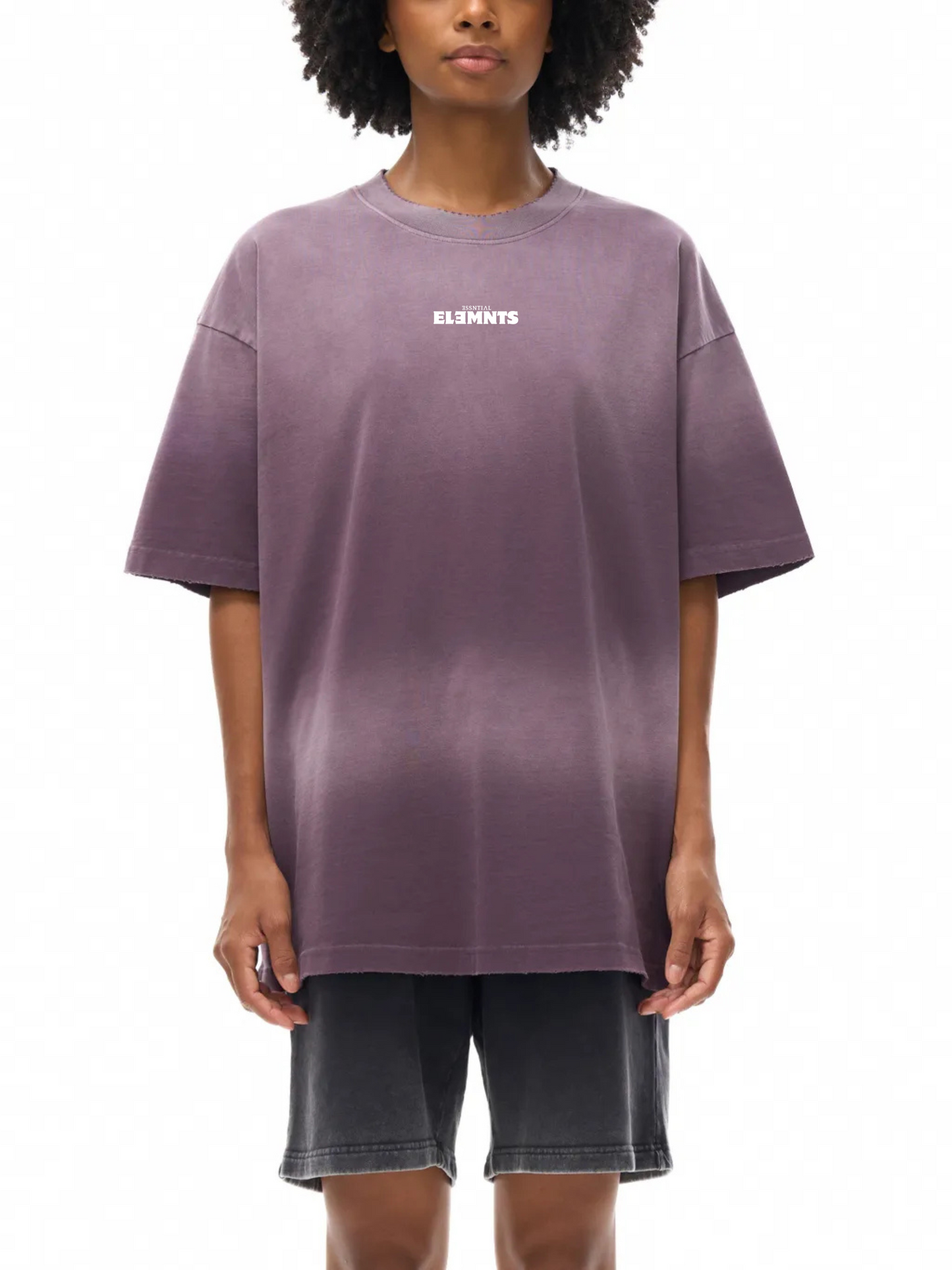 ESSNTIAL ELEMNTS Unisex 260G Sun Fade Hand-Frayed Cotton Tee