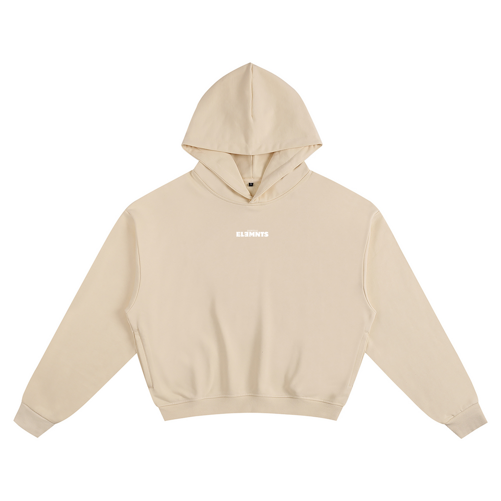 ESSNTIAL ELEMNTS Unisex 400G Solid Color Boxy Hoodie - Essntial Elemnts