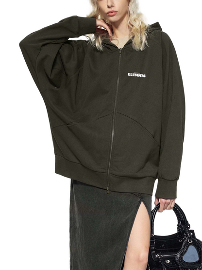 ESSNTIAL ELEMNTS Unisex 365G Dolman Sleeve Zip-Through Fleece  Hoodie