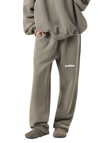 ESSNTIAL ELEMNTS Unisex 350G Frayed Enzyme Washed Fleece Sweatpants