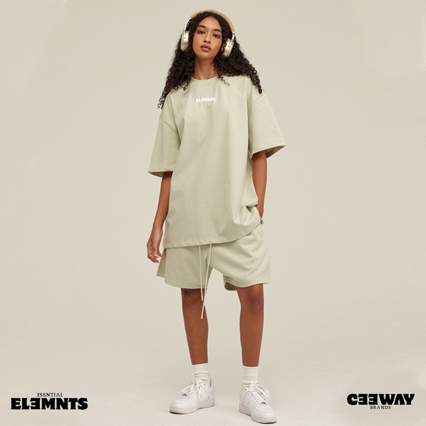 ƎSSNTIΛL ELƎMNTS Unisex HW Earth Tone Loose Tee