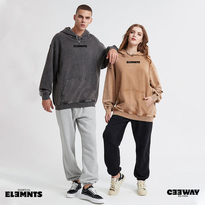 ƎSSNTIΛL ELƎMNTS Unisex Oversized Acid Wash Hoodie