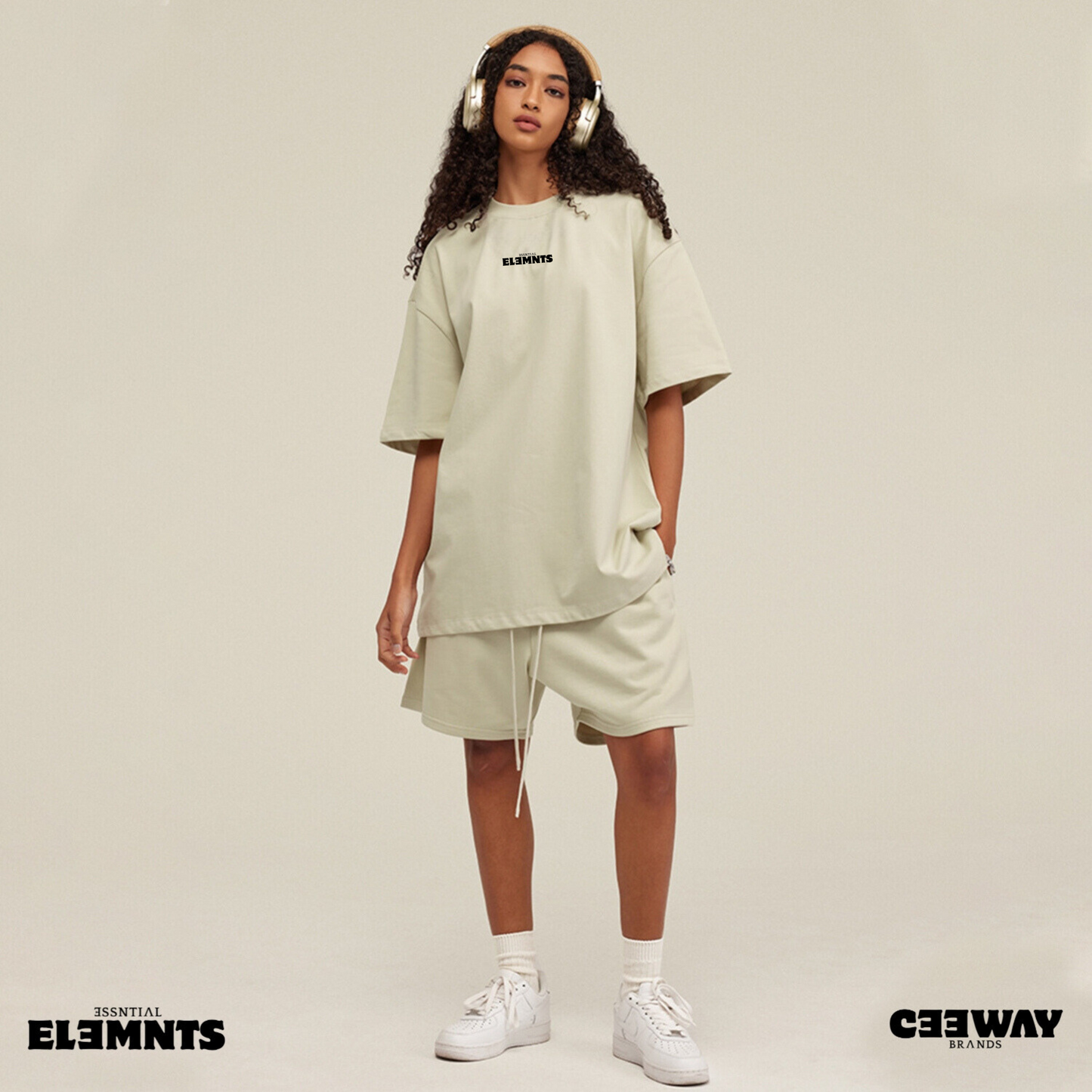 ƎSSNTIΛL ELƎMNTS Unisex HW Earth Tone Loose Tee