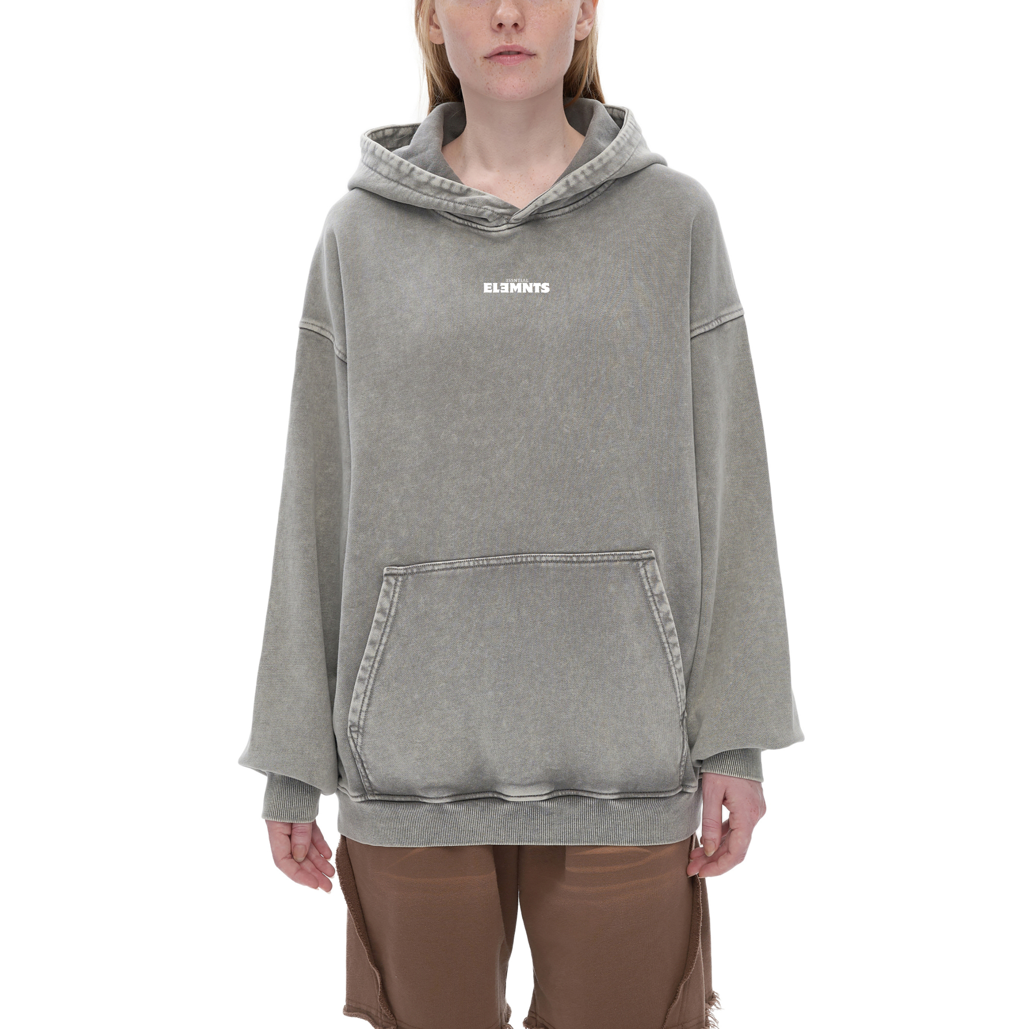 ESSNTIAL ELEMNTS Unisex 420G OS Acid Wash Hoodie - Essntial Elemnts