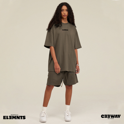 ƎSSNTIΛL ELƎMNTS Unisex HW Earth Tone Loose Tee