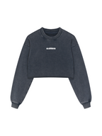 ESSNTIAL ELEMNTS 380G Women's Washed Raw Edge Crop - Essntial Elemnts