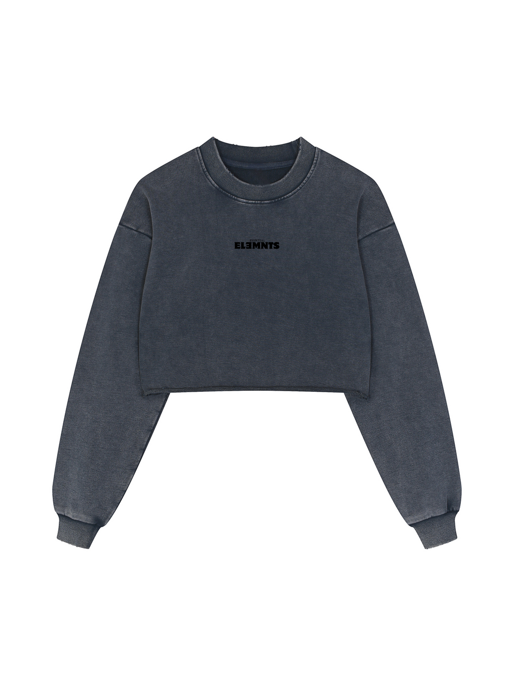 ESSNTIAL ELEMNTS 380G Women's Washed Raw Edge Crop - Essntial Elemnts