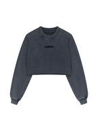 ESSNTIAL ELEMNTS 380G Women's Washed Raw Edge Crop - Essntial Elemnts
