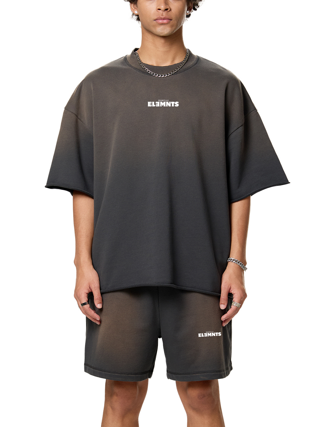 ESSNTIAL ELEMNTS Unisex 350G Sun Fade Raw Edge Tee - Essntial Elemnts