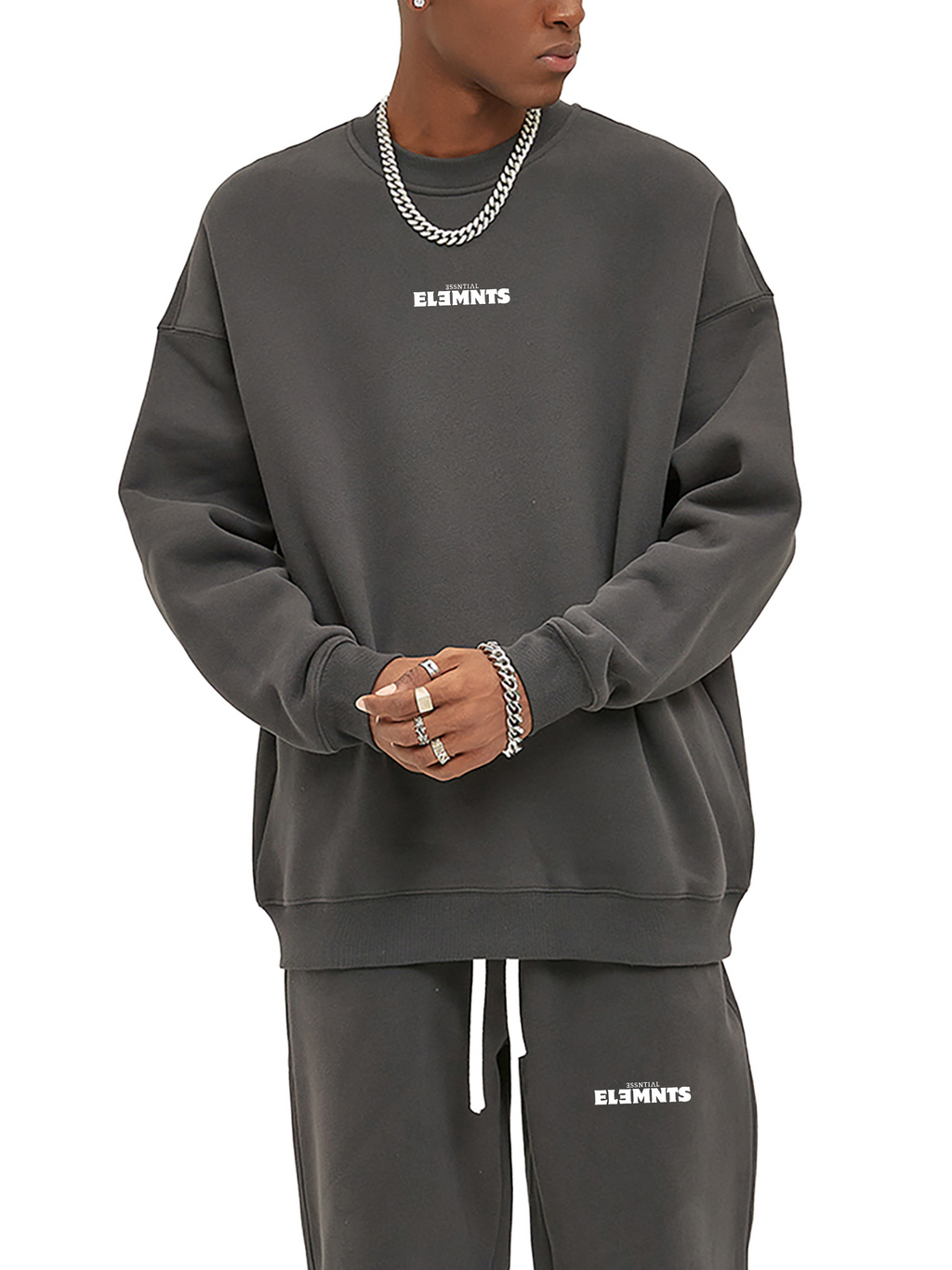 ESSNTIAL ELEMNTS 350G Solid Color Fleeced Sweatshirt