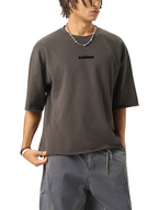 ESSNTIAL ELEMNTS 280G Boxy Half-Sleeve Raw-Edge Tee