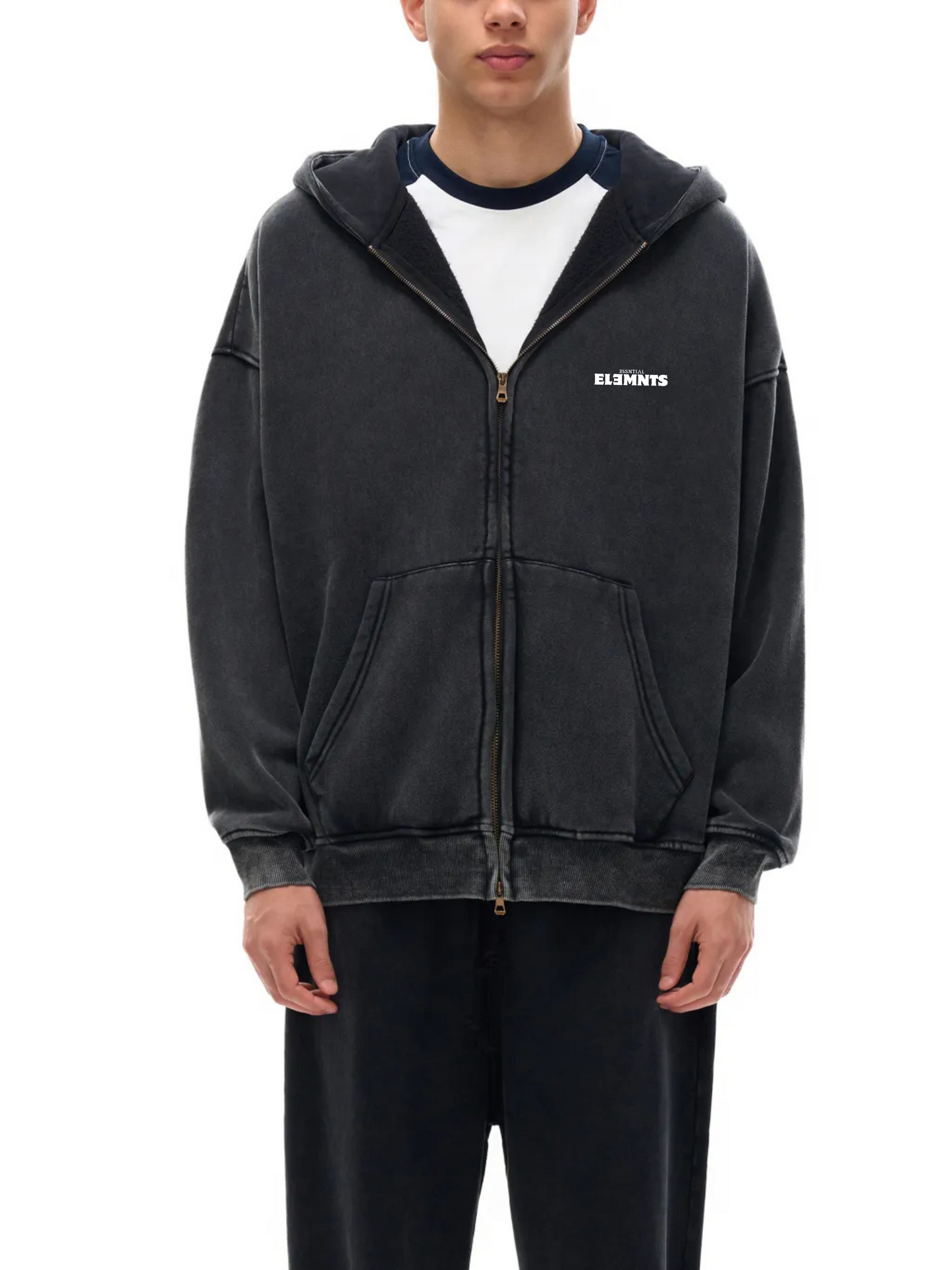 ESSNTIAL ELEMNTS Unisex 360G Snow Wash Fleece Hoodie - Essntial Elemnts