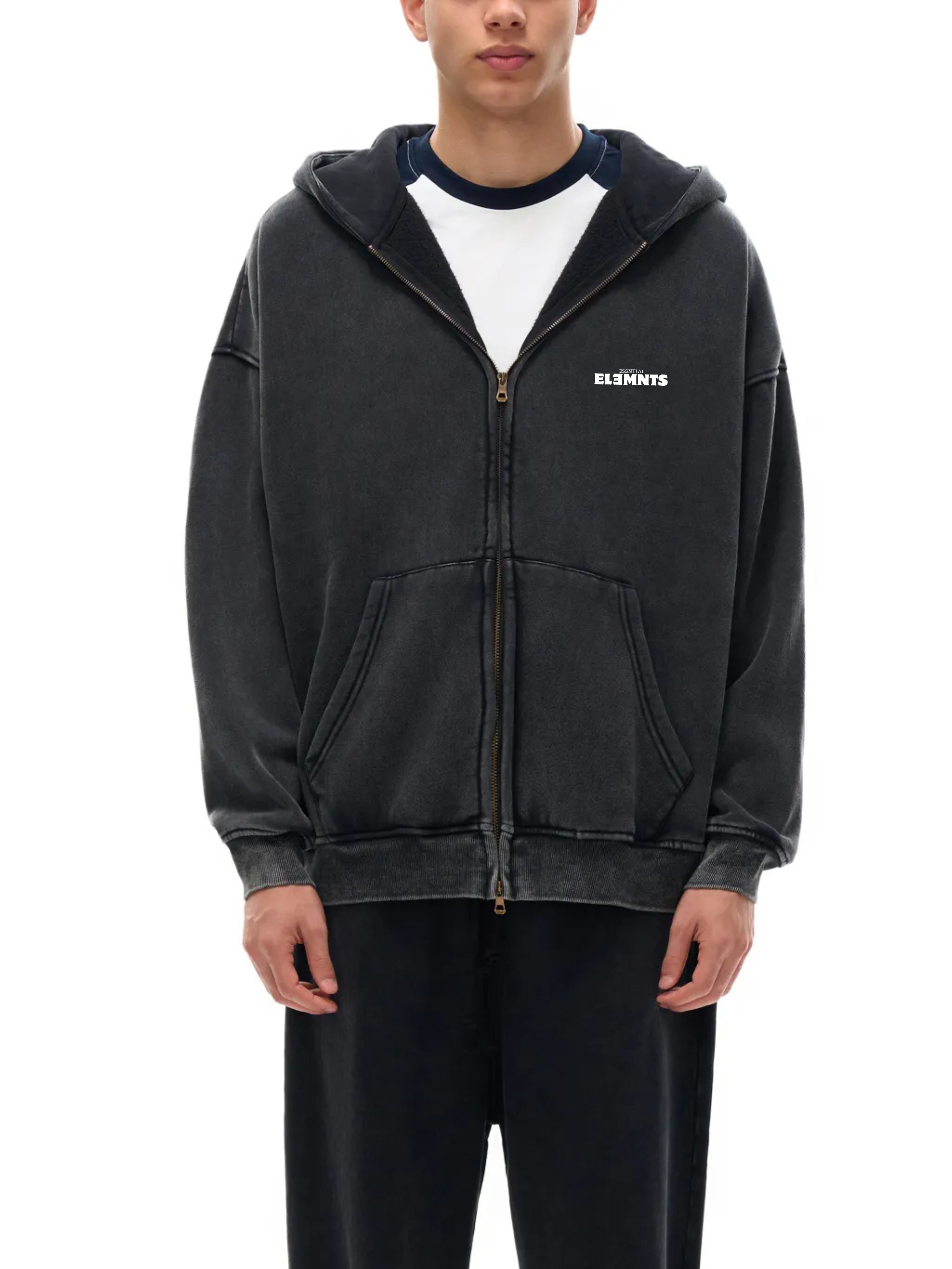 ESSNTIAL ELEMNTS Unisex 360G Snow Wash Fleece Hoodie - Essntial Elemnts