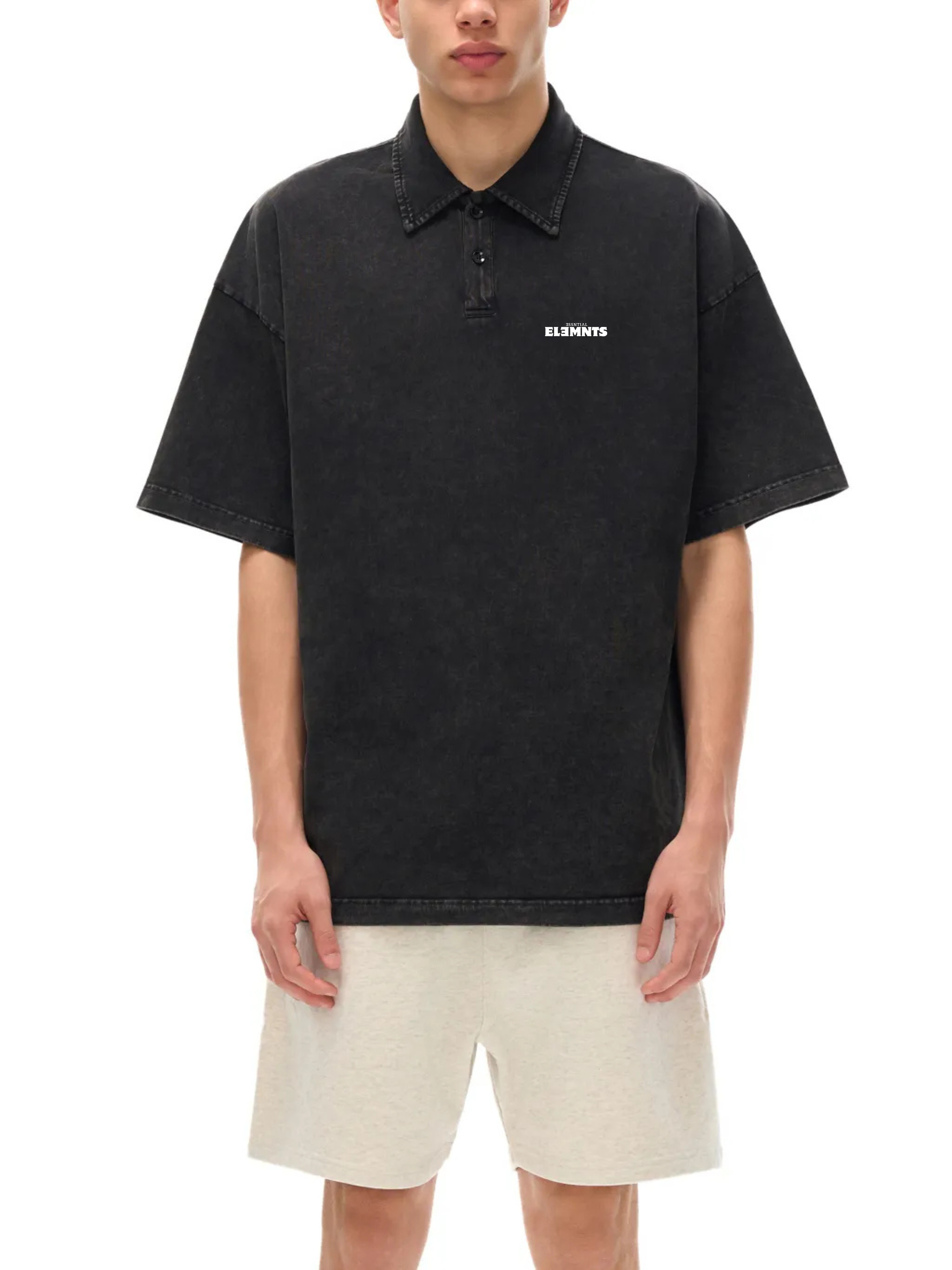 ESSNTIAL ELEMNTS Unisex 300G HW Snow-Washed Polo - Essntial Elemnts