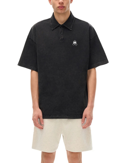 ESSNTIAL ELEMNTS Unisex 300G HW Snow-Washed Polo