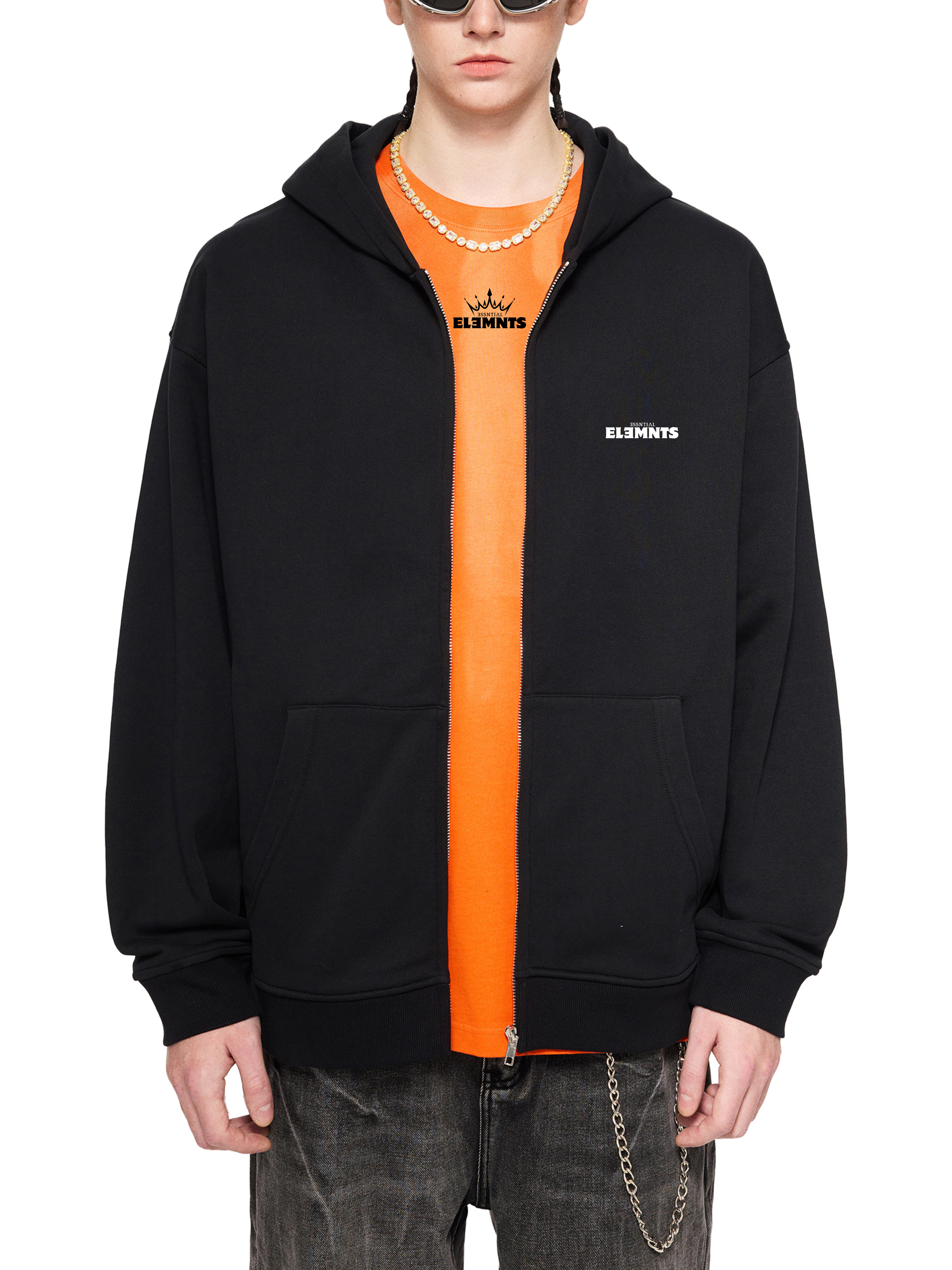 ESSNTIAL ELEMNTS Unisex 400G Heavy Zip-up Hoodie - Essntial Elemnts