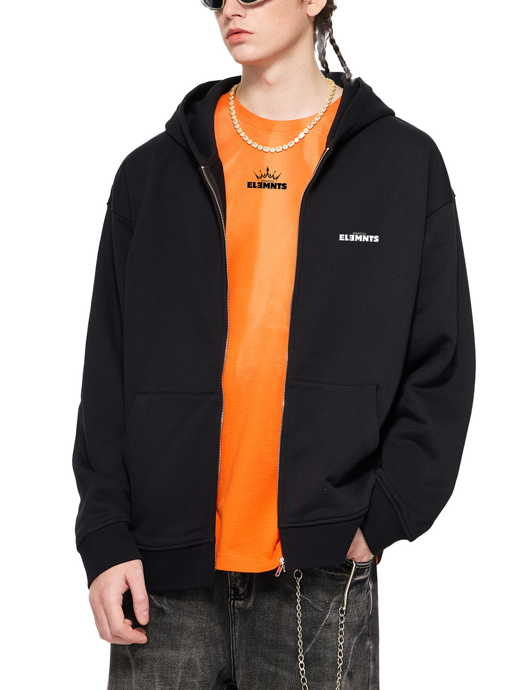 ESSNTIAL ELEMNTS Unisex 400G Heavy Zip-up Hoodie - Essntial Elemnts