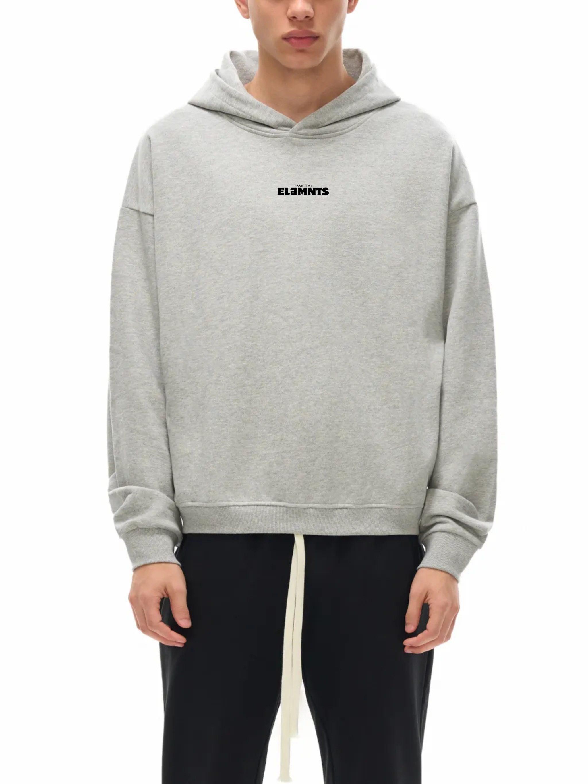 ESSNTIAL ELEMNTS Unisex 400G Solid Color Boxy Hoodie - Essntial Elemnts
