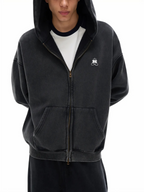 ESSNTIAL ELEMNTS Unisex 360G Snow Washed Zipped Hoodie - Essntial Elemnts