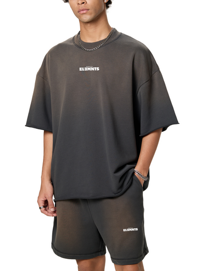 ESSNTIAL ELEMNTS Unisex 350G Sun Fade Raw Edge Tee