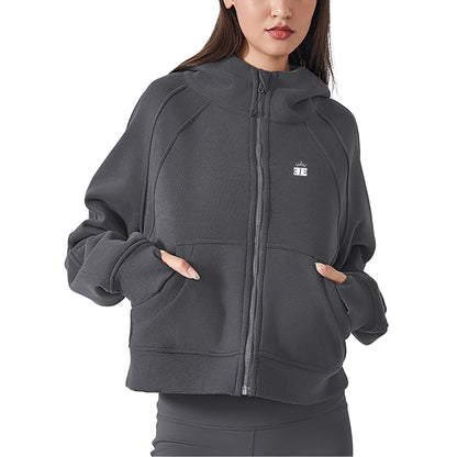 ƎSSNTIΛL ELƎMNTS Women's Cropped Zip-Through Street Hoodie